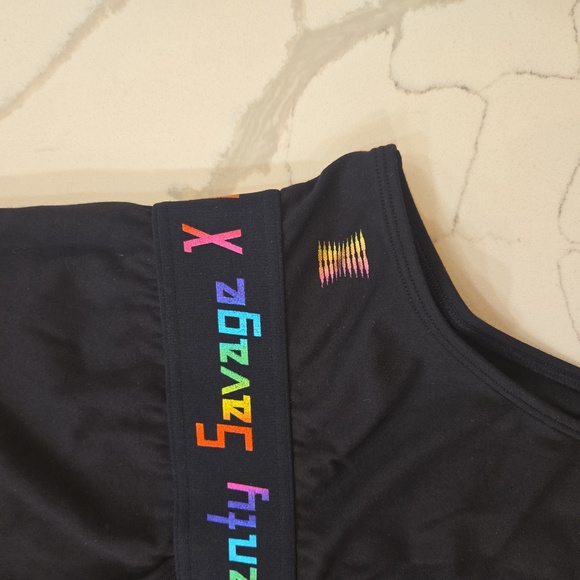 Savage x Fenty Missy Forever Rainbow Logo Halter Bodysuit Black Size Medium - Picture 5 of 7